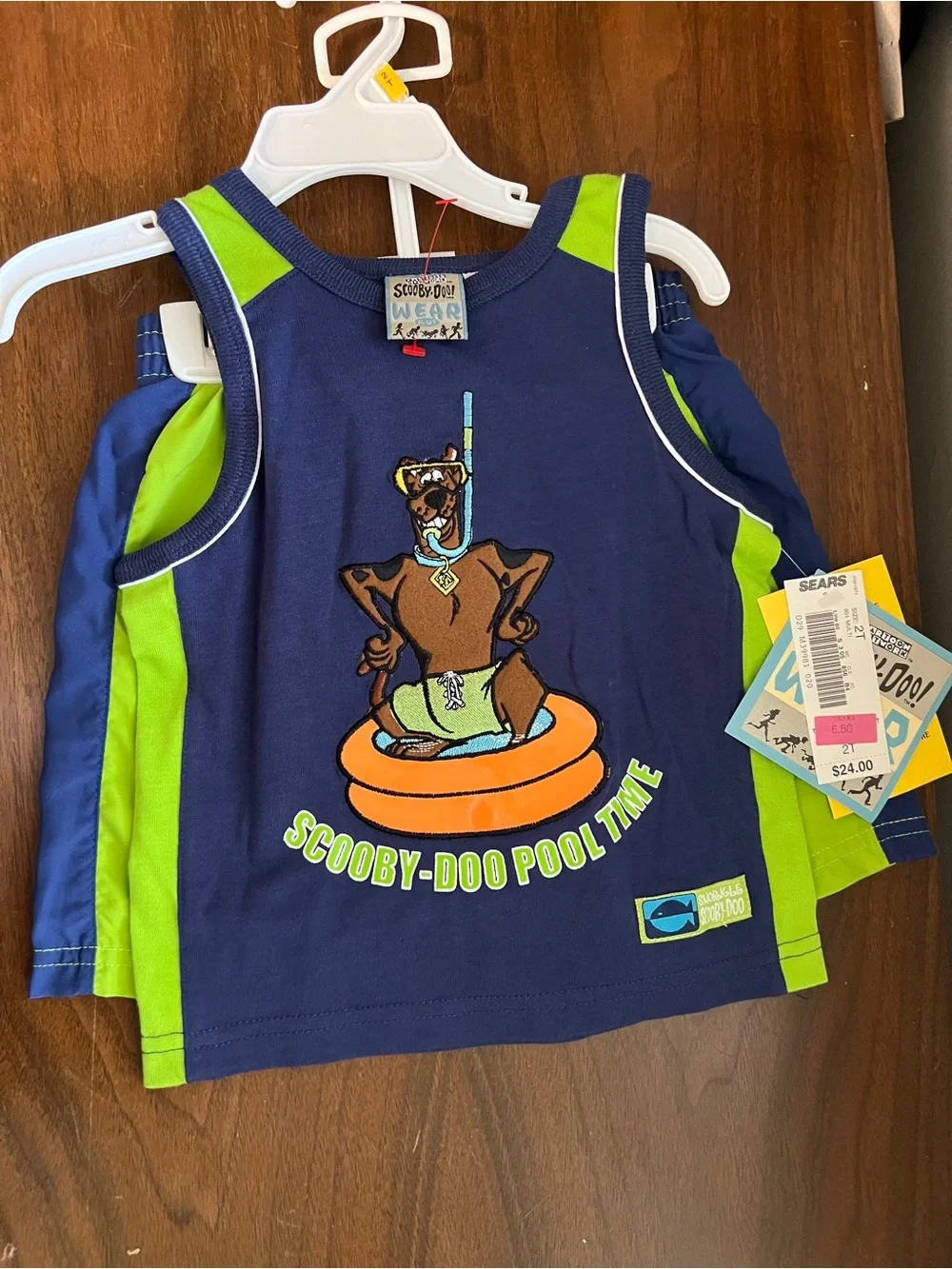 Vintage Y2K NWT Scooby Doo 2-Piece Swimsuit and Tank Top 2T